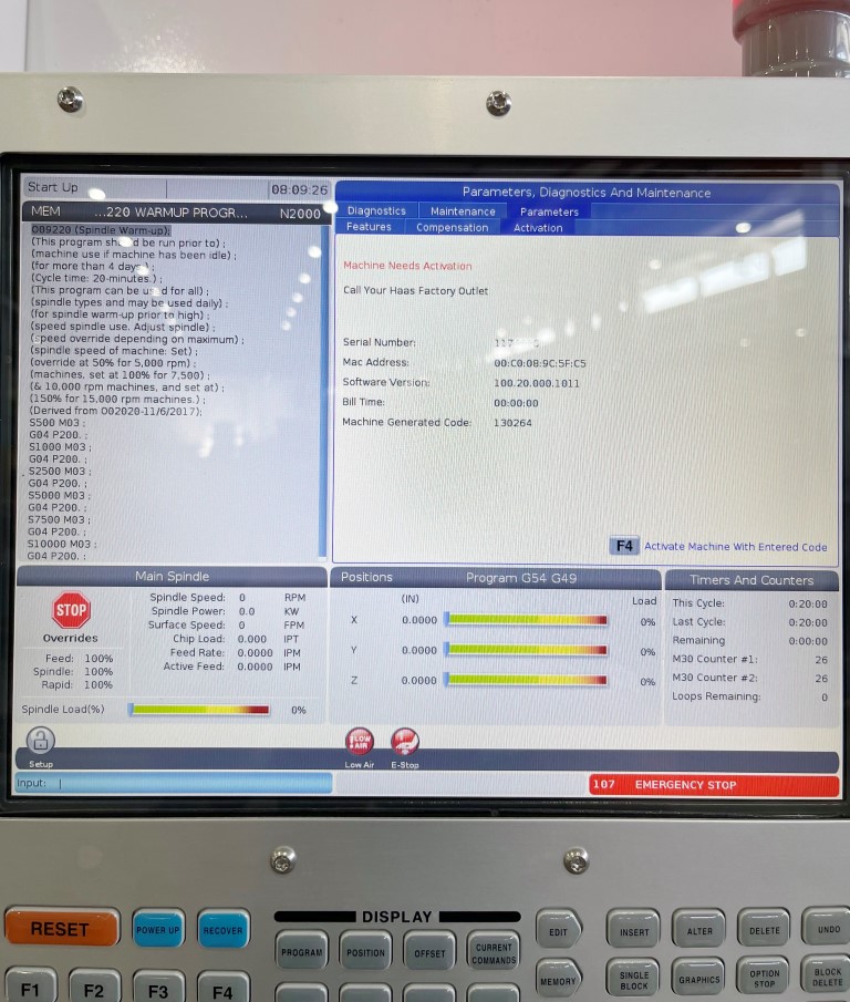 Haas VF-11, Machine ID: 8115